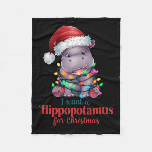 Ich Wollte einen Hippopotamus Weihnachten Niedlich Fleecedecke