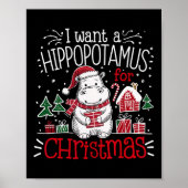 Ich Wollte einen Hippopotamus Weihnachten Pajamas  Poster (Vorne)