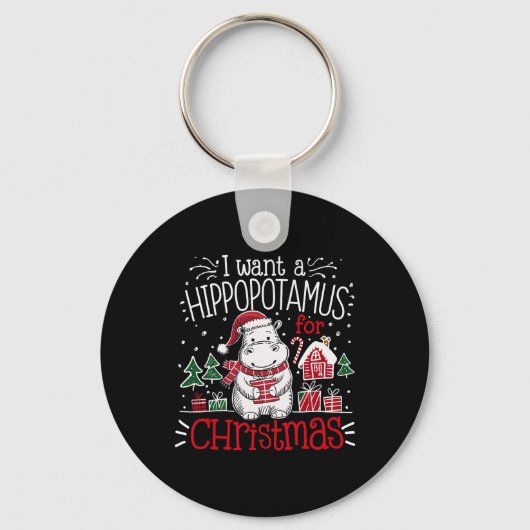 Ich Wollte einen Hippopotamus Weihnachten Pajamas  Schlüsselanhänger (Vorderseite)