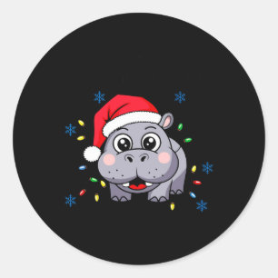 Ich Wollte einen Hippopotamus Zu Weihnachten Weihn Runder Aufkleber