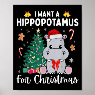 Ich Wollte einen Hiptamus für Weihnachten Weihnach Poster