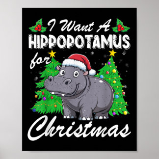 Ich Wollte einen Hiptamus für Weihnachten Weihnach Poster