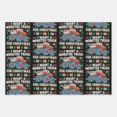 Ich Wollte einen Monster Truck für Weihnachten Ugl Geschenkpapier Set (Vorderseite)