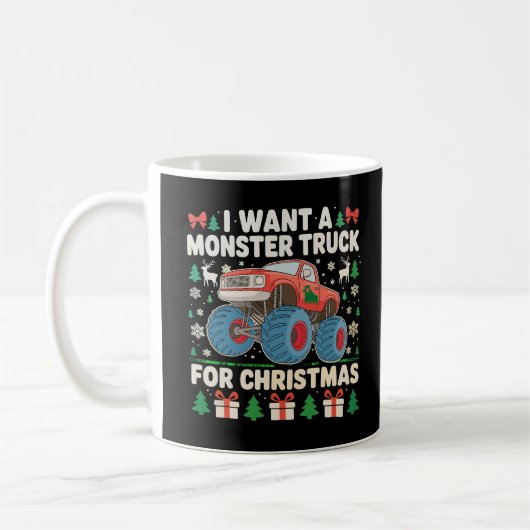 Ich Wollte einen Monster Truck für Weihnachten Ugl Kaffeetasse (Links)