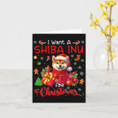 Ich Wollte einen Shiba Inu für Weihnachtsbesitzer  Karte (Gelbe Blume)