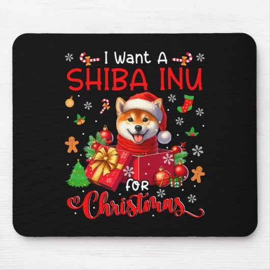 Ich Wollte einen Shiba Inu für Weihnachtsbesitzer  Mousepad (Vorne)
