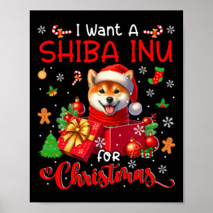 Ich Wollte einen Shiba Inu für Weihnachtsbesitzer  Poster