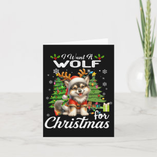 Ich Wollte einen Wolf für Weihnachten Niedliche Ge Karte