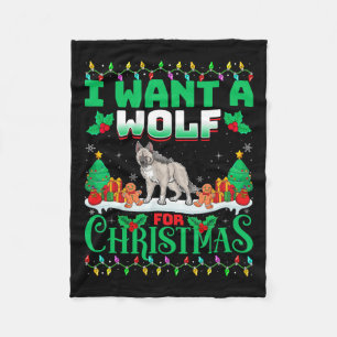 Ich Wollte einen Wolf für Weihnachten Weihnachten Fleecedecke