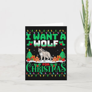 Ich Wollte einen Wolf für Weihnachten Weihnachten Karte