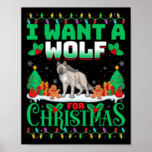 Ich Wollte einen Wolf für Weihnachten Weihnachten Poster