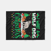 Ich Wollte einen Wolfdog für Weihnachten Schnee Wo Fleecedecke (Vorderseite (Horizontal))