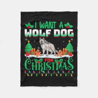 Ich Wollte einen Wolfdog für Weihnachten Schnee Wo Fleecedecke