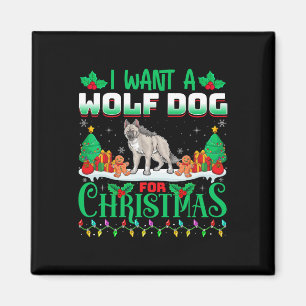 Ich Wollte einen Wolfdog für Weihnachten Schnee Wo Magnet