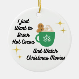 Ich Wollte einfach heißen Kakao auf einem Keramik Ornament