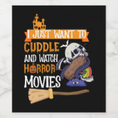 Ich Wollte einfach zum Cuddle und schaue mir Horro Weinetikett (Einzelnes Label)