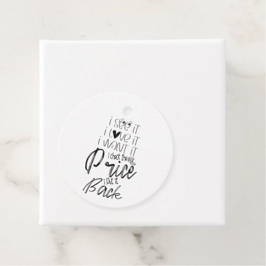 Ich Wollte es, ich Karo den Preis, ich setzte es z Geschenkanhänger (Beispiel)