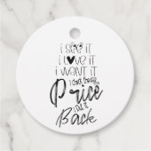 Ich Wollte es, ich Karo den Preis, ich setzte es z Geschenkanhänger (Vorderseite)