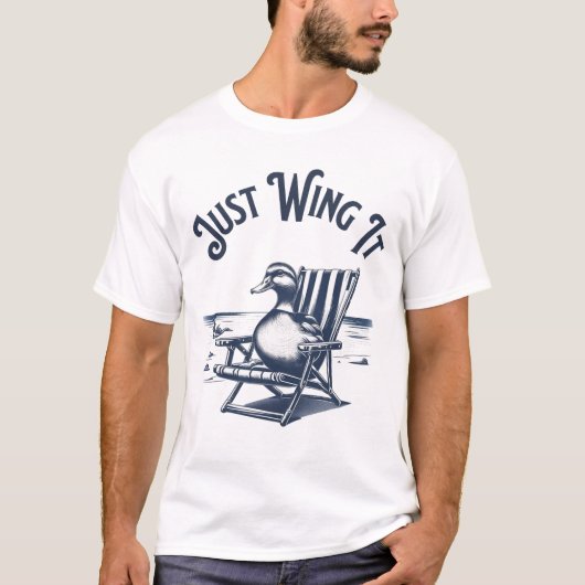 Ich wollte es nur, Duck auf einem Strandstuhl Vibe T-Shirt (Vorderseite)