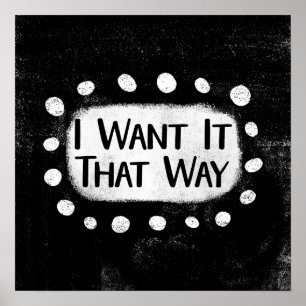 Ich Wollte es so, wie Poster Wall Art