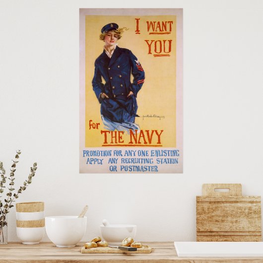 Ich Wollte euch für den Ersten Weltkrieg der Navy Poster (Küche)