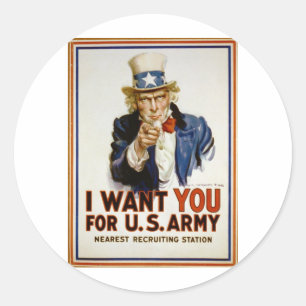 Ich Wollte euch für die US-Armee von James Montgo Runder Aufkleber