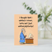 Ich wollte Gehaltsschecks! Postkarte (Stehend Vorderseite)