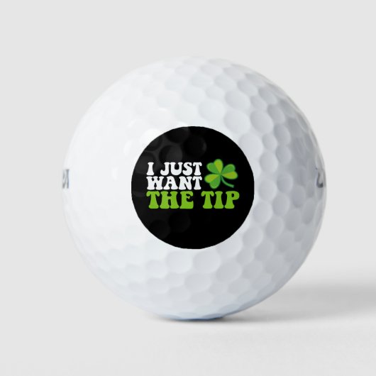 Ich Wollte gerade den Tipp-Kleeblatt St Patrick's Golfball (Vorderseite)