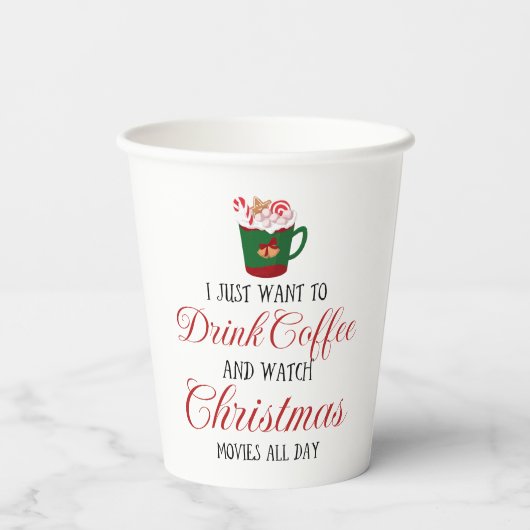 Ich wollte gerade, Kaffee zu trinken und mir Weihn Pappbecher (Rückseite)