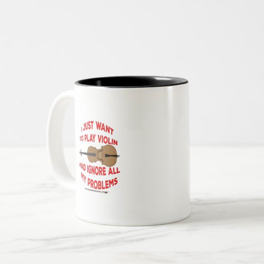 Ich Wollte gerade Violine zu spielen und ignoriere Zweifarbige Tasse (Vorderseite Links)