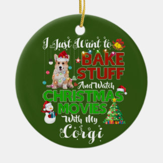 Ich wollte gerade Weihnachtsfilme mit Corgi zu seh Keramik Ornament