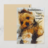 Ich Wollte gerade zu Snuggle Yorkie Postkarte (Vorne/Hinten)