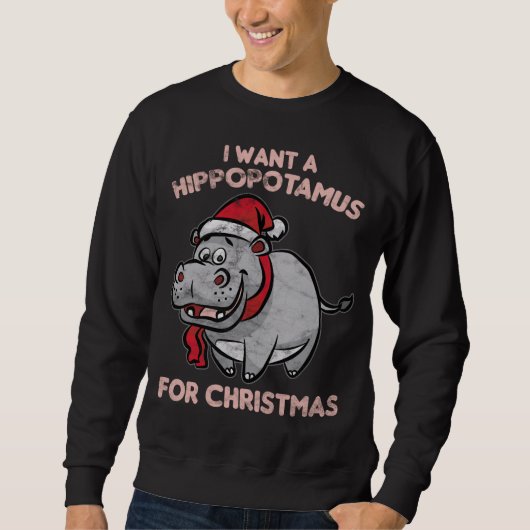 Ich Wollte Hippopotamus Sweatshirt (Vorderseite)