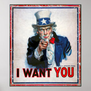 ICH WOLLTE IHNEN UNCLE SAM 1917 POSTER