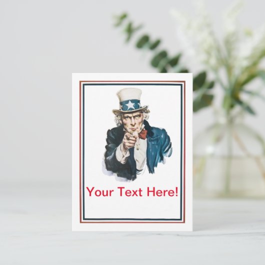 Ich Wollte Ihnen Uncle Sam Anpassen Ihrer Postkart Postkarte (Stehend Vorderseite)