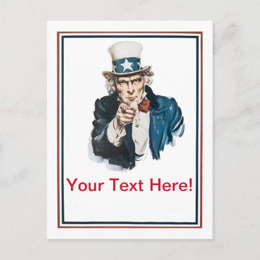 Ich Wollte Ihnen Uncle Sam Anpassen Ihrer Postkart Postkarte (Vorderseite)