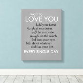 Ich Wollte jeden Single zu Liebe Leinwanddruck (Insitu (Holzboden))