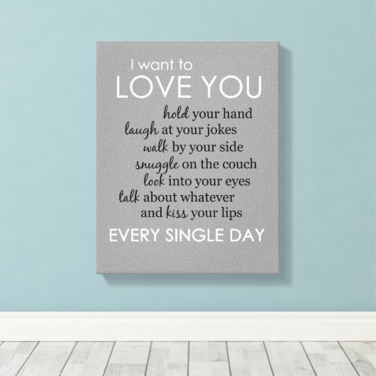 Ich Wollte jeden Single zu Liebe Leinwanddruck (Insitu (Holzboden))