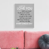 Ich Wollte jeden Single zu Liebe Leinwanddruck (Insitu (Wohnzimmer))