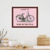 Ich Wollte, mein Fahrrad zu fahren ~ Vintages Fahr Poster (Küche)