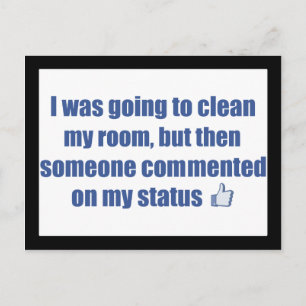 Ich wollte mein Zimmer aufräumen, aber... Postkarte
