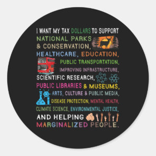 Ich Wollte meine Steuergelder, um Nationalparks zu Runder Aufkleber