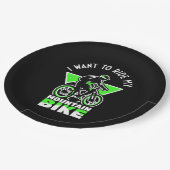 Ich Wollte, mit meinem Mountainbike zu fahren Pappteller (Schrägansicht)