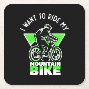 Ich Wollte, mit meinem Mountainbike zu fahren Rechteckiger Pappuntersetzer