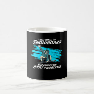 Ich wollte nur auf Snowboard Kaffeetasse