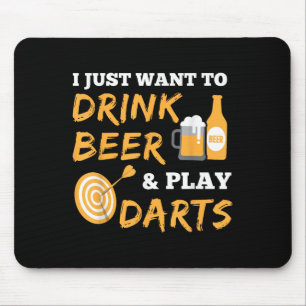 Ich Wollte nur, Bier zu trinken und Darts Vintag z Mousepad