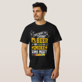 ICH WOLLTE NUR BIER ZU TRINKEN UND RAUCHEN EIN FLE T-Shirt (Vorne ganz)