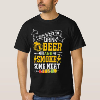 ICH WOLLTE NUR BIER ZU TRINKEN UND RAUCHEN EIN FLE T-Shirt