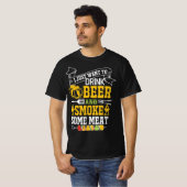 ICH WOLLTE NUR BIER ZU TRINKEN UND RAUCHEN EIN FLE T-Shirt (Vorne ganz)