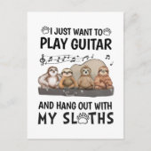 Ich Wollte nur, Gitarrenspiel Shirt Niedlich Sloth Postkarte (Vorderseite)